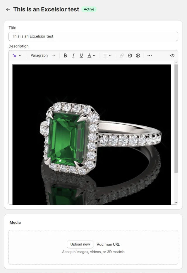 Maverick Excelsior Jewelry Publishing Shopify product description