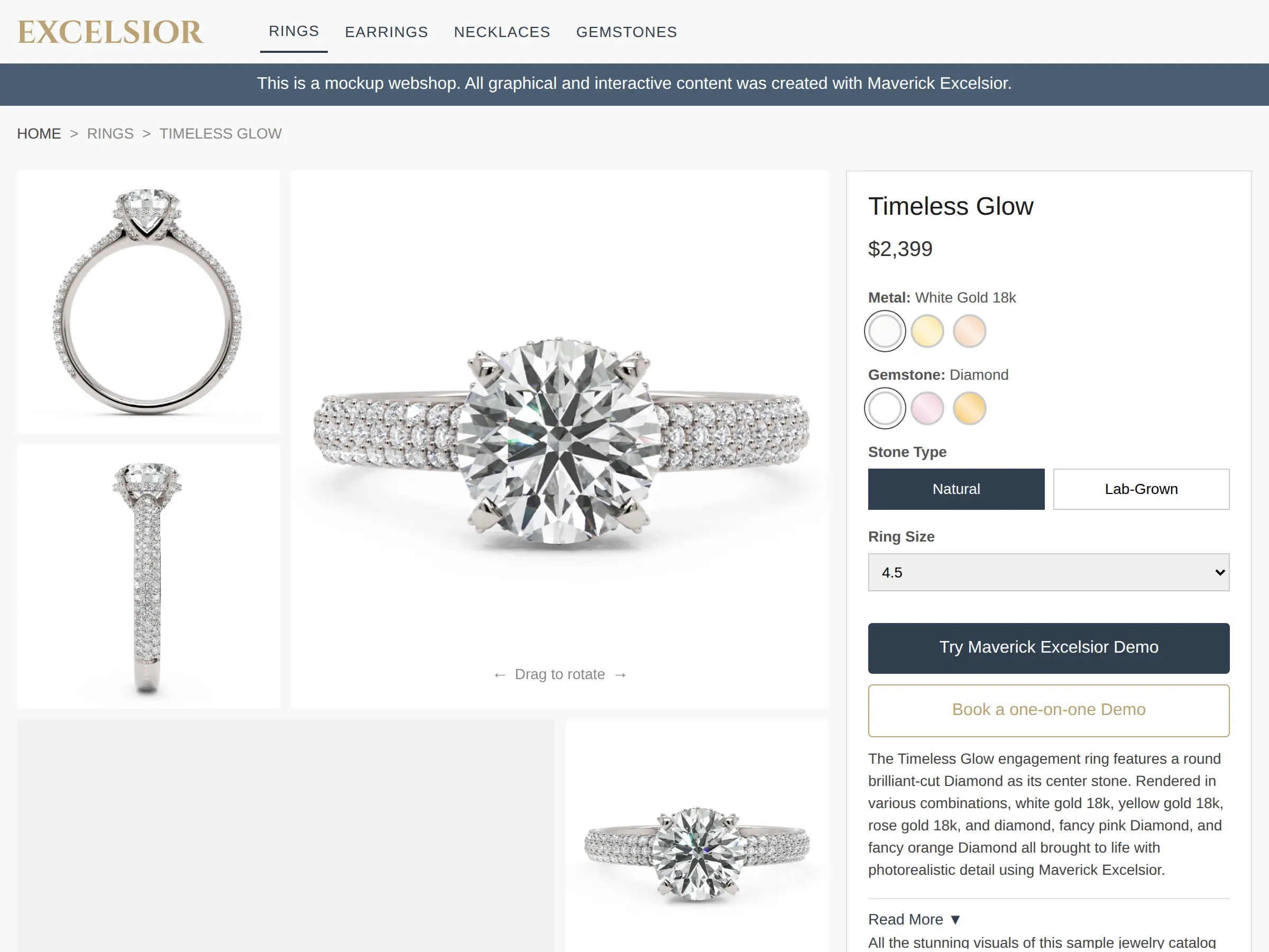Mockup webshop built on the Viewer SDK