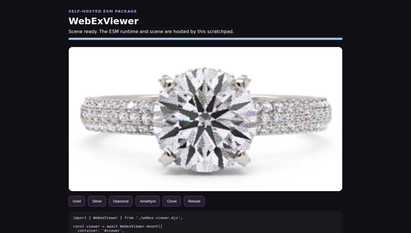 ES module viewer example